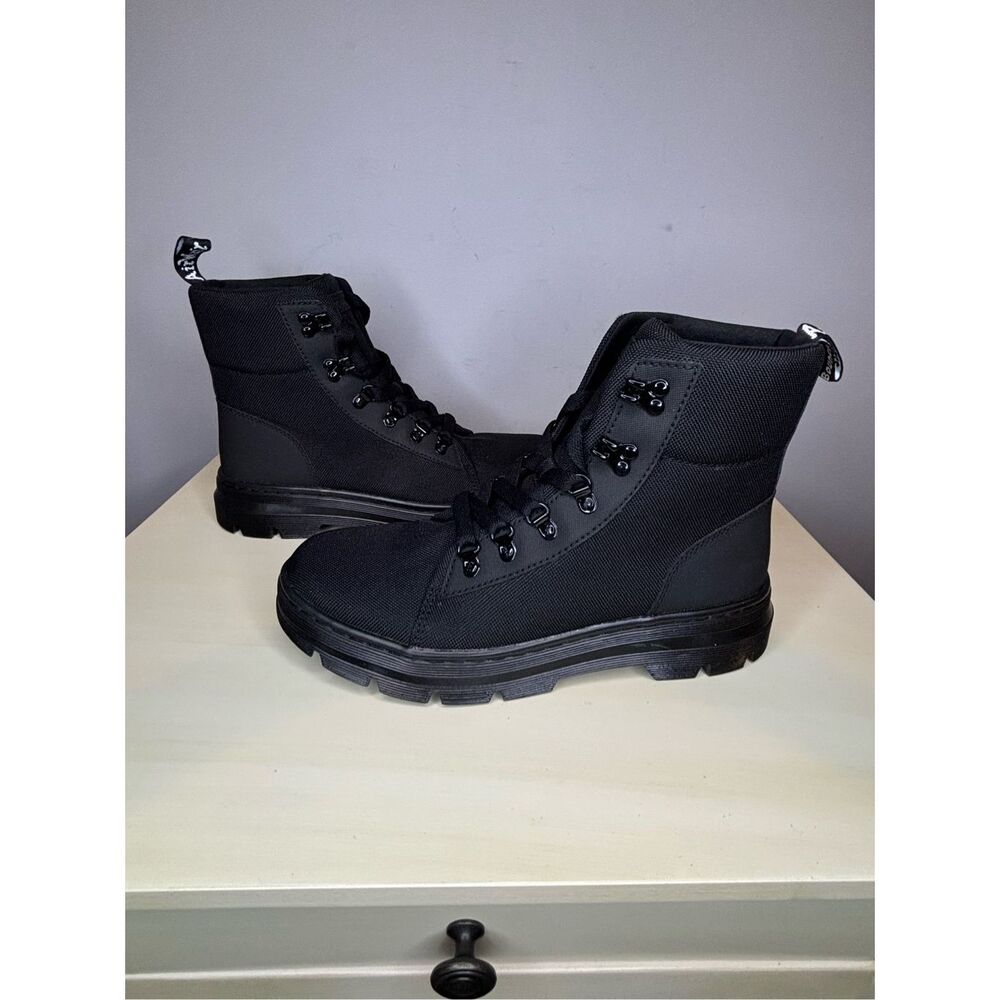 Dr. Martens Women's Combs Tech Poly Moto Boots Black Size 11 - Picture 7 of 8